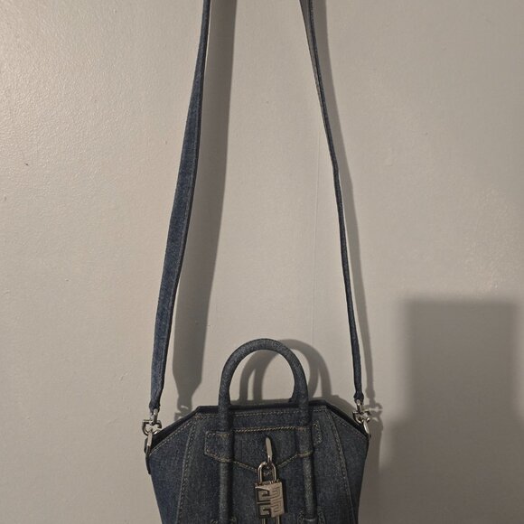 GIVENCHY TOY ANTIGONA LOCK DENIM SATCHEL - Picture 10 of 11